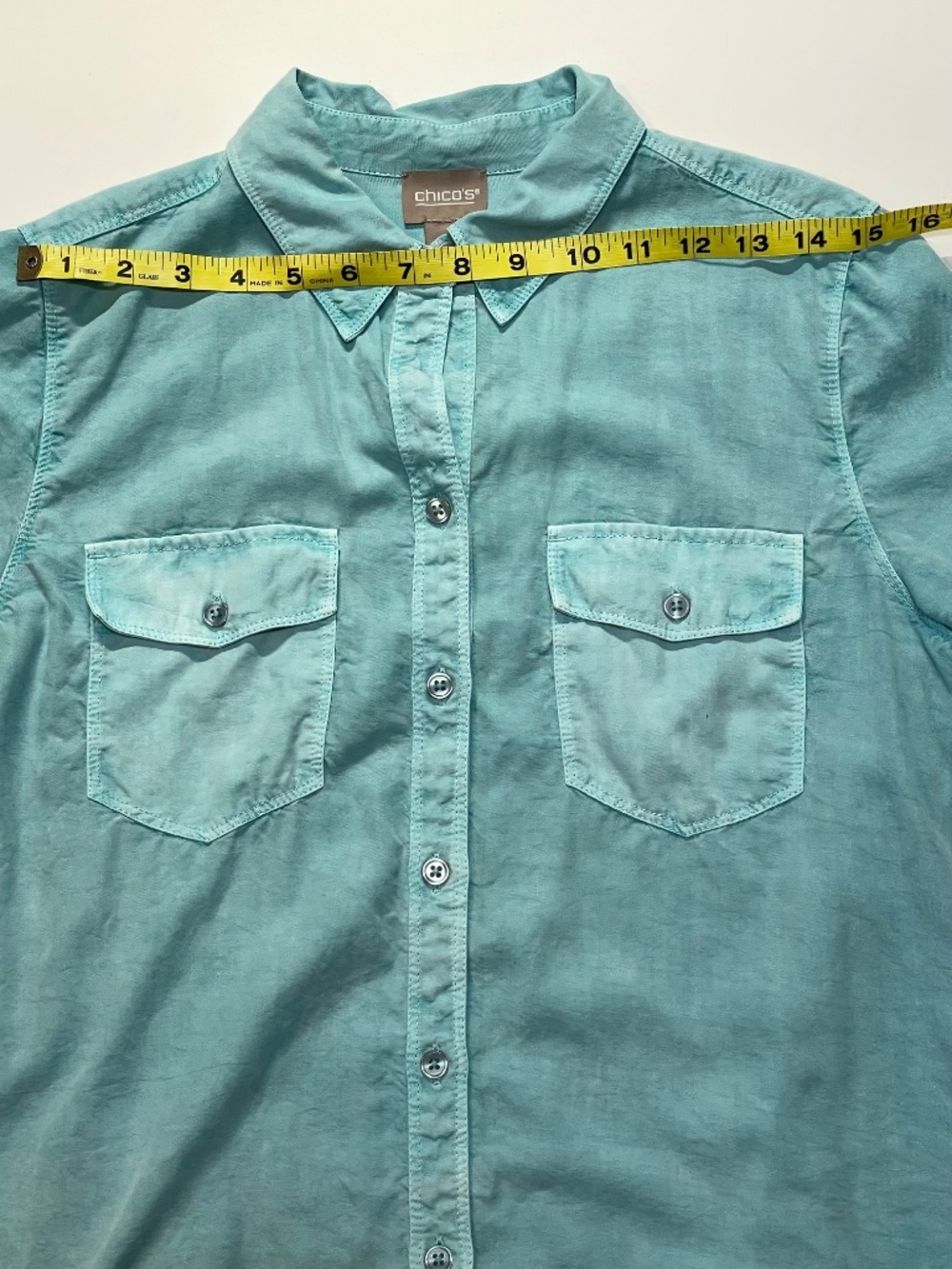 Chico's Long Sleeve Button-Down Blouse Size 1 - Picture 6 of 8